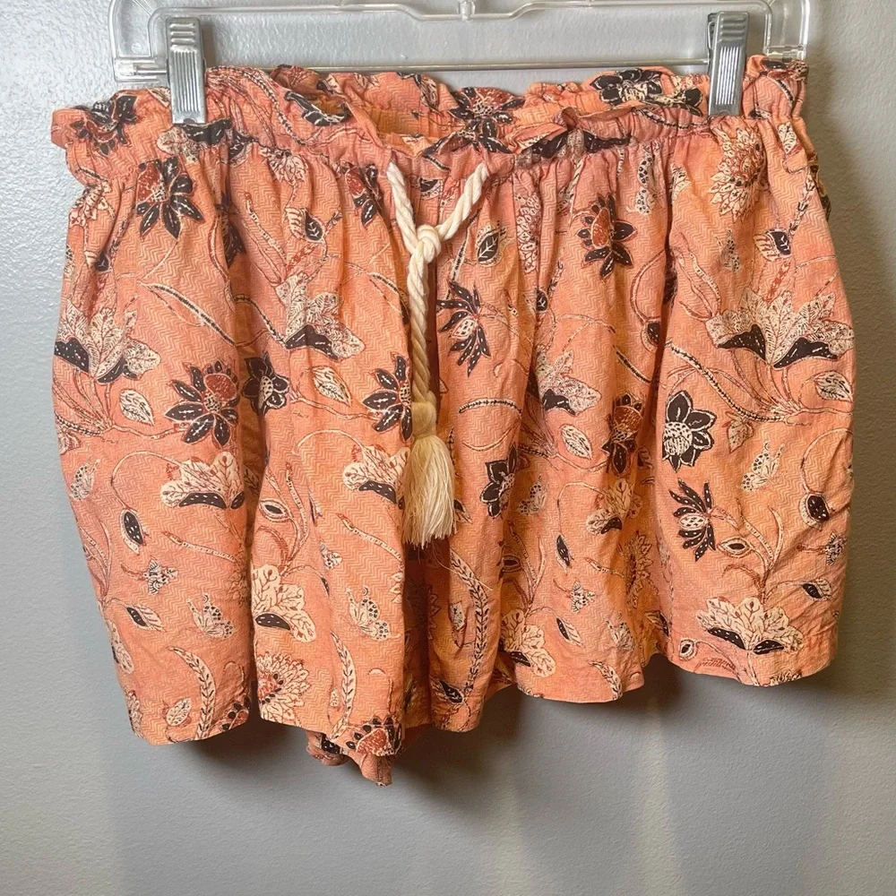 Ulla Johnson Women's Paloma‎ Tie Waist Shorts Floral Cotton Blend Size Large